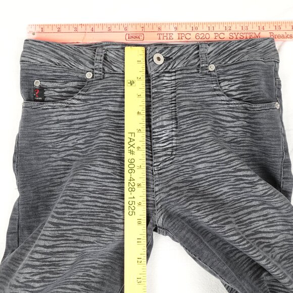 Vintage 90s Guess Tiger Stripe Jeans Women's 30x32 Straight Leg Stretch - Picture 8 of 9